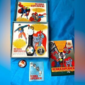 FOSSIL COMMEMORATIVE WATCH “REIGN OF THE SUPERMEN” 1993 COA NIB NUMBERED